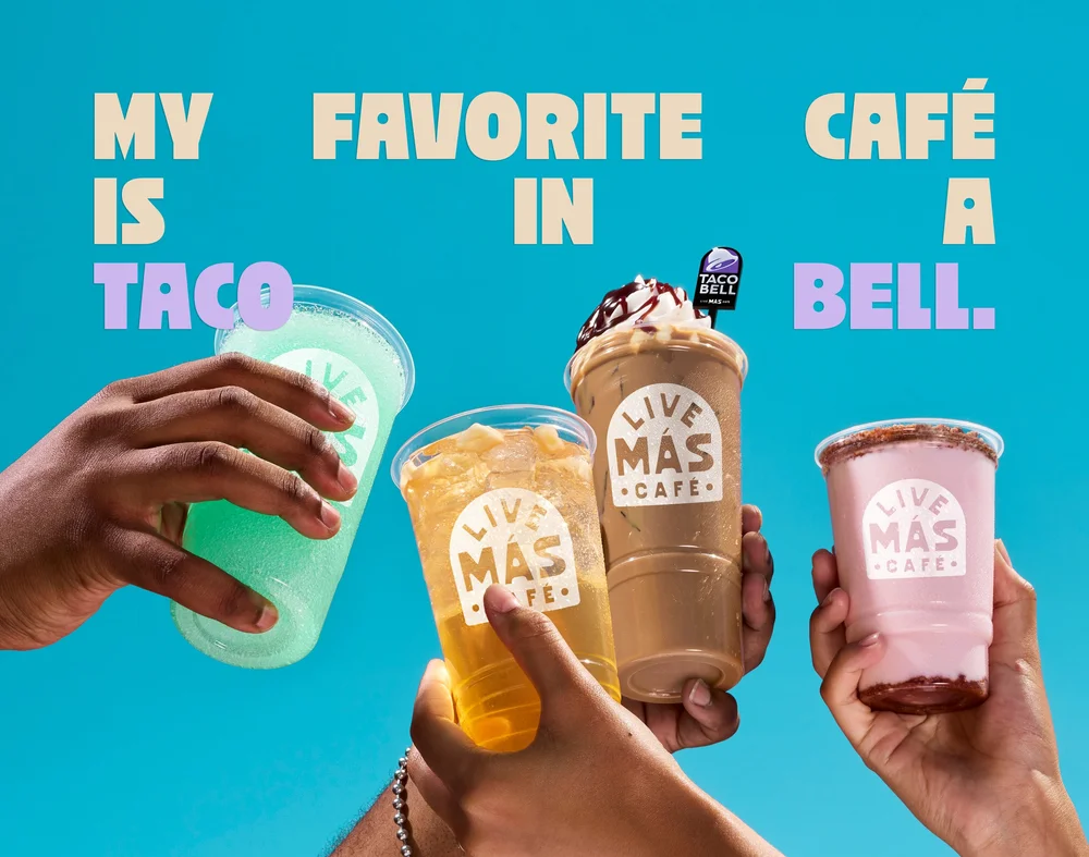 Taco Bell Live Más Café yard sign